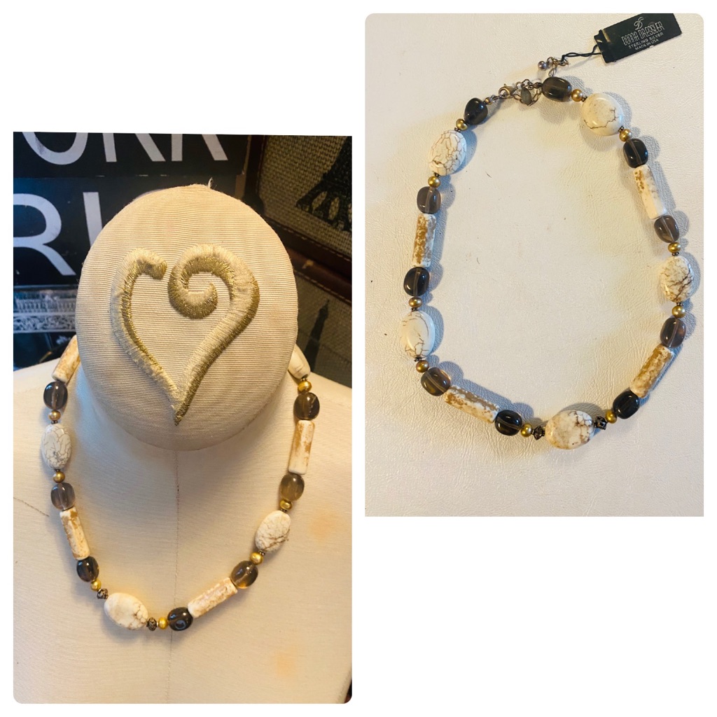 New Donna Dressler Precious Stone 925 Necklace